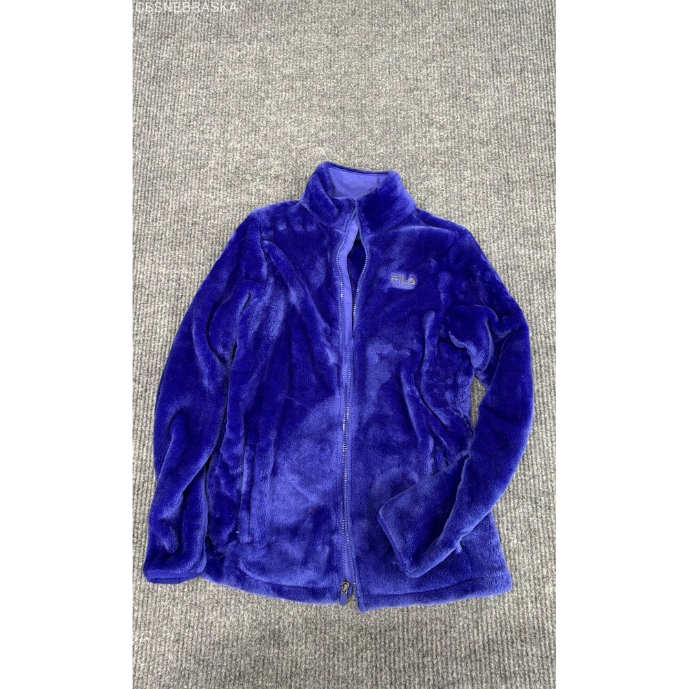 FILA SPORT Purple Womens Full Zip Fuzzy Teddy Sherpa Fleece Jacket - Size S